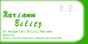 mariann bilitz business card